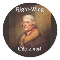 thomas jefferson right-wing rightwing extremist round sticker