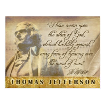 Thomas Jefferson statue and quote Post Card