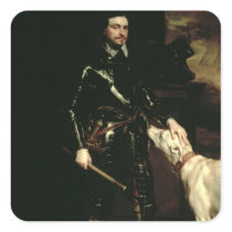 Thomas Wentworth, 1st Earl of Strafford  1633-6 Square Sticker