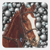 Thoroughbred & Bubbles Art Sticker