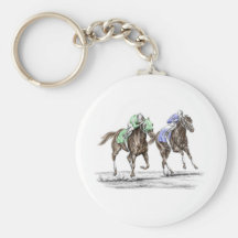 Thoroughbred Horse Racing - The Stretch Keychain