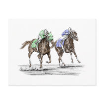 Thoroughbred Horse Racing - The Stretch Post Cards