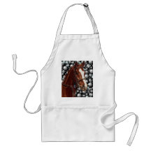 Thoroughbred Horse w/ Bubbles Art Apron