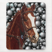 Thoroughbred Horse w/ Bubbles Art Mousepad
