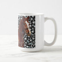 Thoroughbred Horse w/ Bubbles Art Mugs