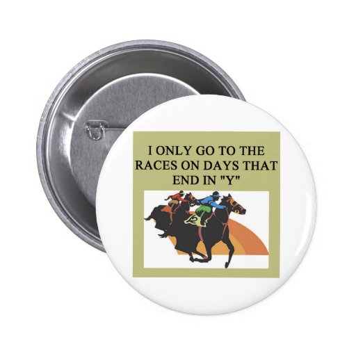thoroughbred racing lovers pinback button