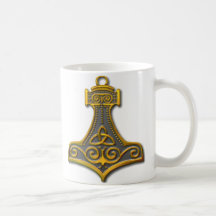 Thor's Hammer-gold Coffee Mugs