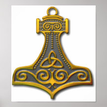 Thor's Hammer-gold Poster