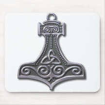 Thor's Hammer-silver Mousepads