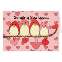 Those Birds On Valentines Day Greeting Cards