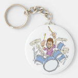 thrashing drummer key chains