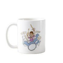 thrashing drummer mug