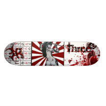 "Three3Three" Blood Script Deck Skate Board