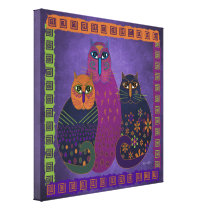 Three Amigos Cats on Canvas Stretched Canvas Print