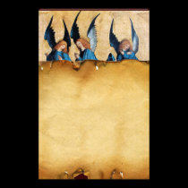 Three Angels in Blue,Brown Parchment stationery