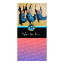 THREE ANGELS IN BLUE Sapphire Monogram Photo Card