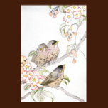Three Baby Robins in a Cherry Tree posters