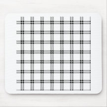 Three Bands Small Square - Black on White Mouse Pad