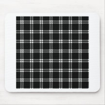 Three Bands Small Square - White on Black Mouse Pad
