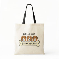 Three Basset Hounds Canvas Bag