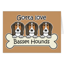 Three Basset Hounds