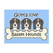 Three Basset Hounds
