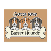 Three Basset Hounds