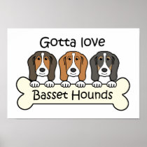 Three Basset Hounds