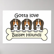 Three Basset Hounds