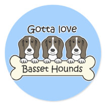 Three Basset Hounds Sticker