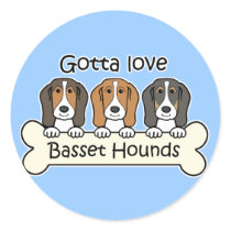 Three Basset Hounds