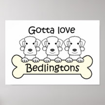 Three Bedlington Terriers Posters