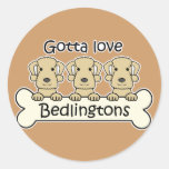 Three Bedlington Terriers Stickers