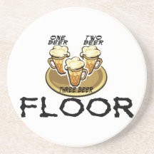 Three Beer Floor Beverage Coaster