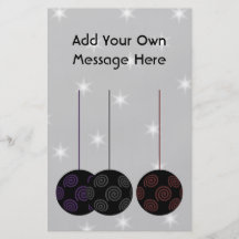 Three Black Christmas Baubles. Custom Text Flyers