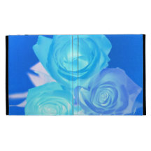 Three blue roses inverted picture iPad case