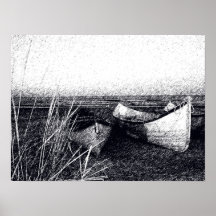 Three boats on the beach print