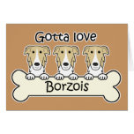 Three Borzois Cards