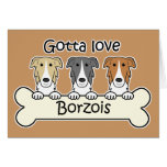 Three Borzois Greeting Cards