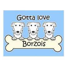 Three Borzois Post Cards