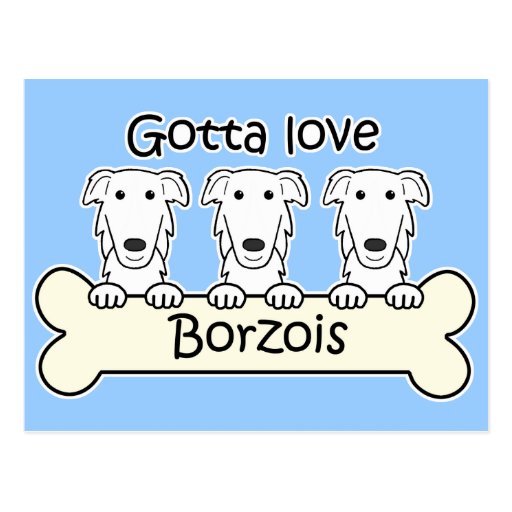 Three Borzois Post Cards