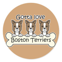 Three Boston Terriers Stickers