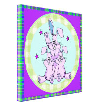 Three Bunnies Wall Decor Canvas Prints