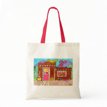 Three Cats at an Adobe Gingerbread House Bag