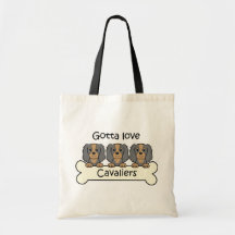 Three Cavalier King Charles Spaniels Bags