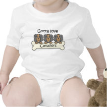Three Cavalier King Charles Spaniels Bodysuits