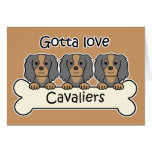 Three Cavalier King Charles Spaniels Greeting Cards