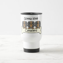 Three Cavalier King Charles Spaniels Mugs