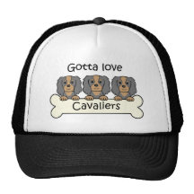 Three Cavalier King Charles Spaniels Trucker Hat