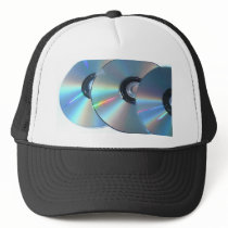 Three Cds On A Paper Mesh Hats